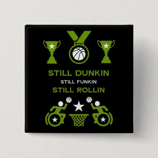 Adaptiver Mit Behinderung Basketball Button (Vorderseite)