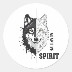 Adaptiver Spirit Wolf Rundsticker Runder Aufkleber