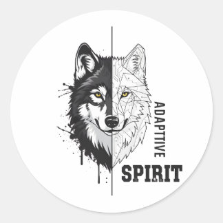 Adaptiver Spirit Wolf Rundsticker Runder Aufkleber