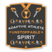 Adaptives Mit Behinderung Sportgeschenk Aufkleber (Vorderseite)
