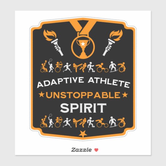Adaptives Mit Behinderung Sportgeschenk Aufkleber (Blatt)