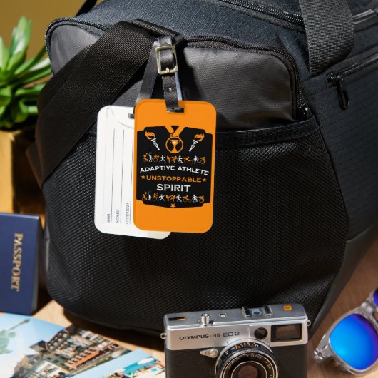 Adaptives Mit Behinderung Sportgeschenk Gepäckanhänger (Vorderseite & Rückseite)