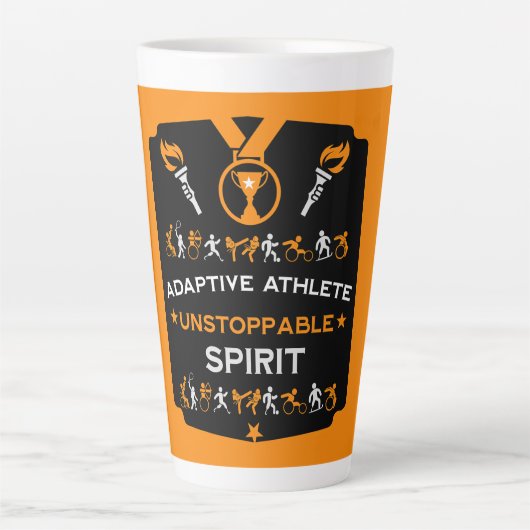 Adaptives Mit Behinderung Sportgeschenk Milchtasse (Vorderseite)
