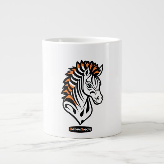 Adaptives ZebraLeon - Illustration mit Text Jumbo-Tasse (Vorderseite)