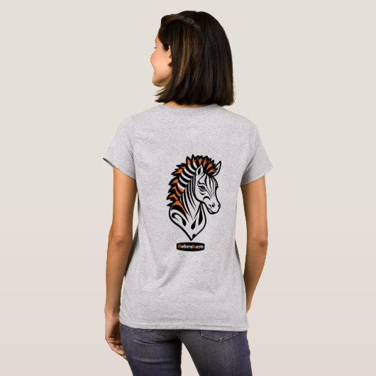 Adaptives ZebraLeon - Illustration mit Text T-Shirt (Schwarz voll)