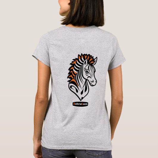 Adaptives ZebraLeon - Illustration mit Text T-Shirt (Rückseite)