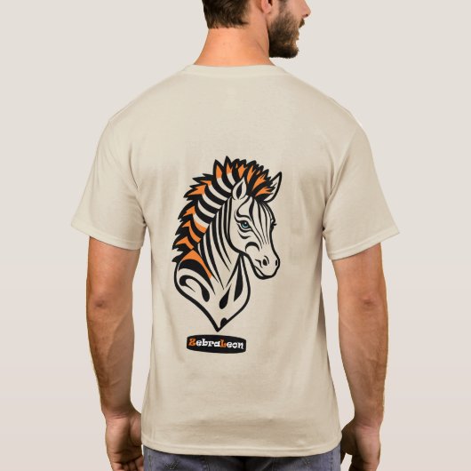 Adaptives ZebraLeon - Illustration mit Text T-Shirt (Rückseite)