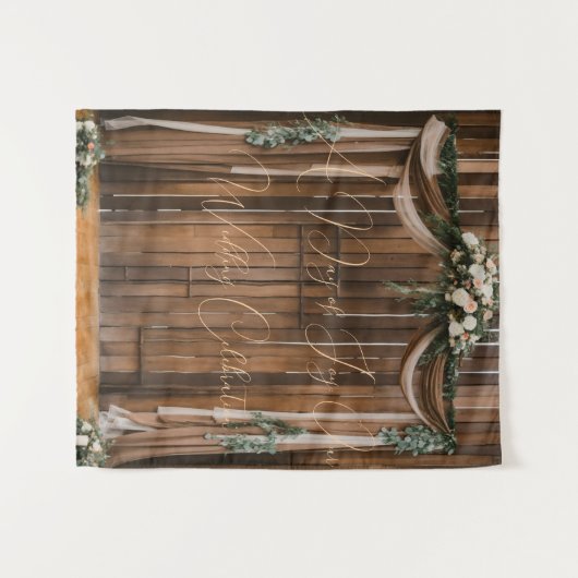 #ADayofJoy:OurWeddingCelebrationTapestry Wandteppich (Vorderseite (Horizontal))