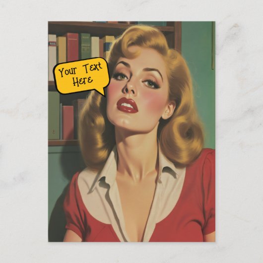 Add a Caption Retro Glamour Feiertagspostkarte (Vorderseite)