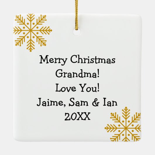 Add a Family Photo to this Personalized Christmas Keramikornament (Rückseite)