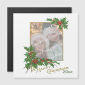Add-A-Foto Vintag Happy Weihnachtskarte Magnetkarte (Vorne/Hinten)
