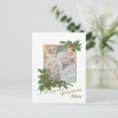 Add-A-Foto Vintag Happy Weihnachtskarte Postkarte (Stehend Vorderseite)