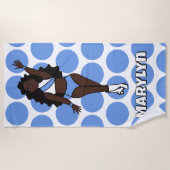 Add A Name Beach Towel Baby Blue /White Strandtuch (Vorderseite)