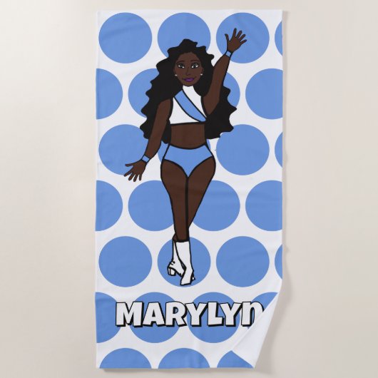 Add A Name Beach Towel Baby Blue /White Strandtuch (Vorderseite)