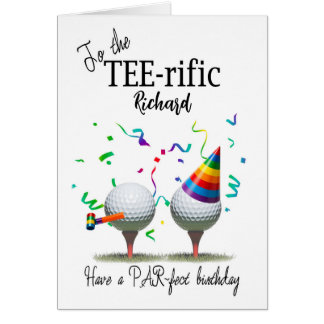 Add A Name Golf Balls on Tees Birthday 