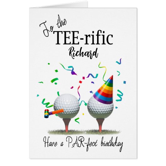 Add A Name Golf Balls on Tees Birthday  (Vorne)