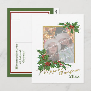 Add-A-Photo Vintage Frohe Weihnachten Urlaubskarte Postkarte