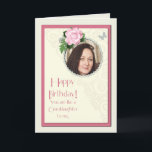 Add a picture, like a granddaughter, birthday karte<br><div class="desc">A beautiful birthday day card that you can make extra special by adding a picture. A pink rose and jewelled frame for you to personalize. A card for a special person. A lovely verse inside completes this birthday card to say to someone 'You are like a granddaughter to me".</div>