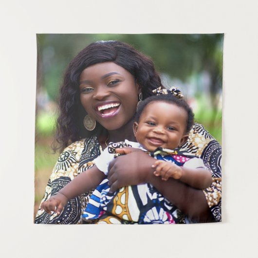 Add Baby Photo Customize Personalize Wandteppich (Vorderseite)