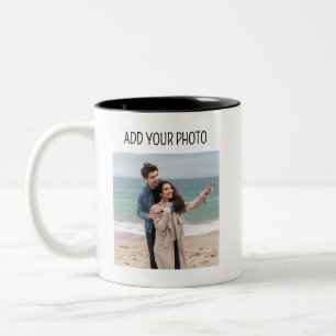 ADD Bild, Logo oder Text, Foto Geschenke Geburtsta Zweifarbige Tasse