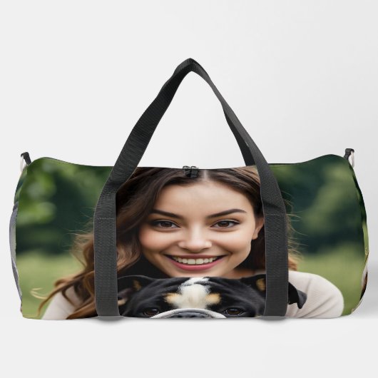 Add Bulldog Photo Personalize Customize Duffle Bag (Rückseite)