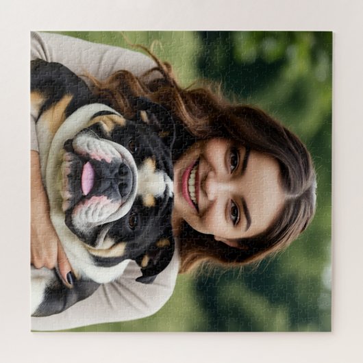 Add Bulldog Photo Personalize Customize Puzzle (Horizontal)