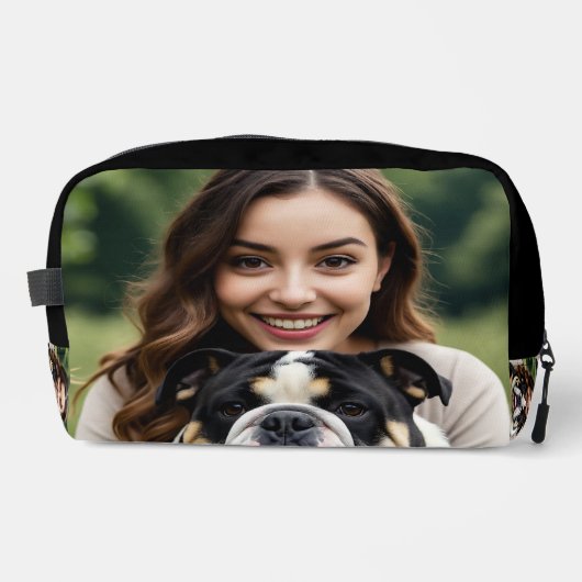 Add Bulldog Photo Personalize Customize Waschbeutel (Vorderseite)