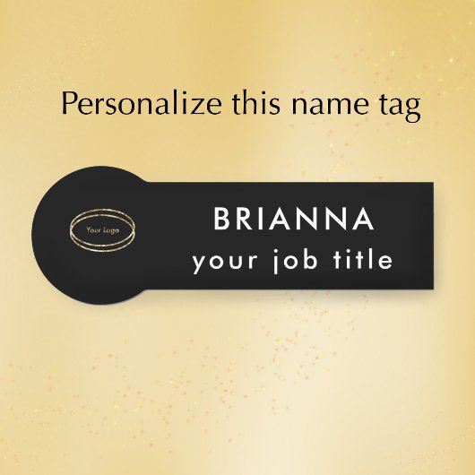 Add Business Logo Modern Black Bold Professional Namensschild