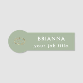 Add Business Logo Modern Sage Green Professional Namensschild