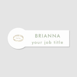 Add Business Logo Modern Sage Green Professional Namensschild