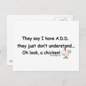 ADD Chicken Spaß Postkarte (Vorne/Hinten)