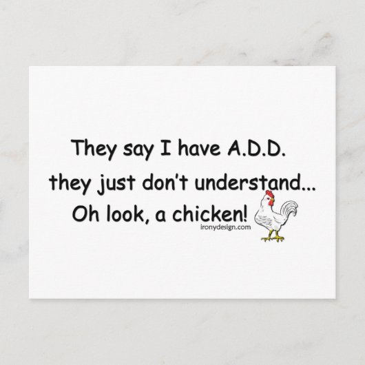 ADD Chicken Spaß Postkarte (Vorderseite)