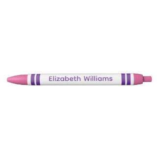 Add custom name stripes pink purple kugelschreiber