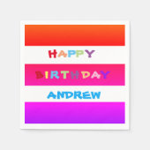 ADD EIGENEN NAME Cocktail Happy Birthday Paper Nap Serviette (Vorderseite)