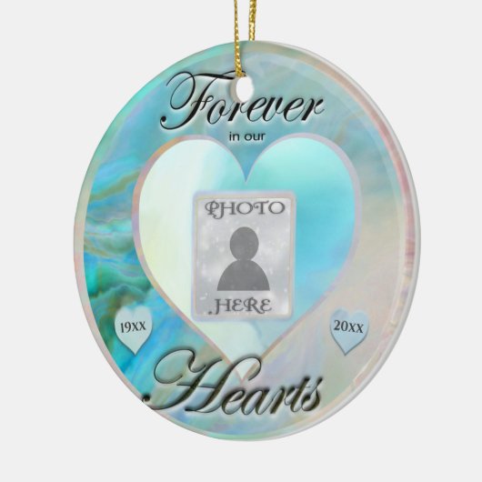 Add Foto Heart Memorial Keramik Ornament (Links)