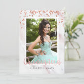 ADD FOTO - Modern Quinceanera Einladung (Stehend Vorderseite)