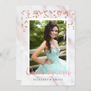ADD FOTO - Modern Quinceanera Einladung