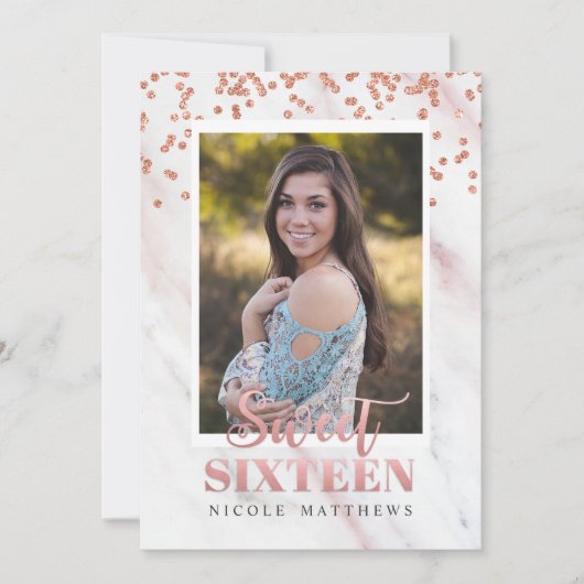 ADD FOTO - Modern Sweet 16 nvitation Einladung (Vorderseite)