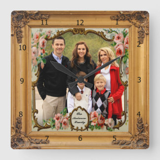 ADD FOTO WOOD FRAME SQUARE WALL CLOCK QUADRATISCHE WANDUHR