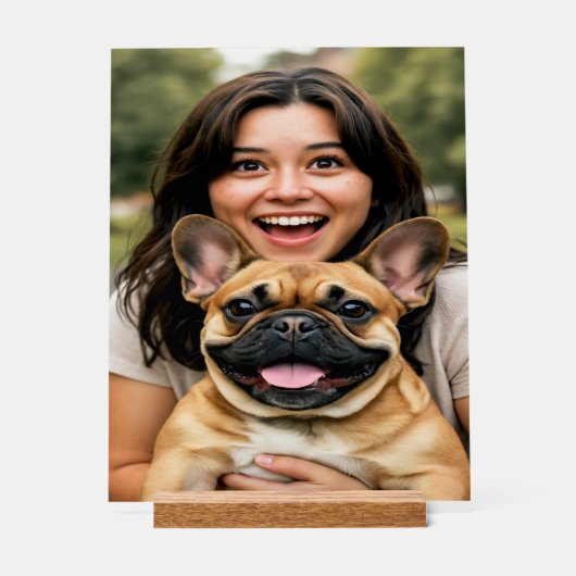 Add French Bulldog Photo Personalize Acrylschild (Vorderseite)