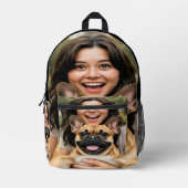 Add French Bulldog Photo Personalize Bedruckter Rucksack (Vorderseite)