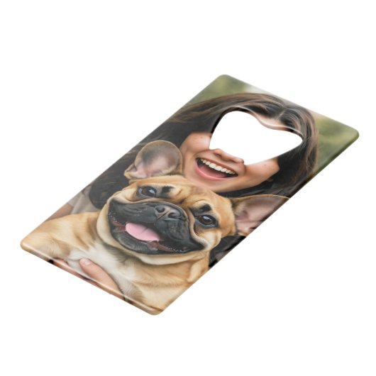 Add French Bulldog Photo Personalize Geldbeutel Flaschenöffner (Vorderseite Schrägansicht)