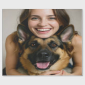 Add German Shepherd Photo Personalize Geschenkpapier (Flach)