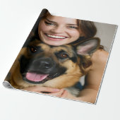 Add German Shepherd Photo Personalize Geschenkpapier (Ungerollt)