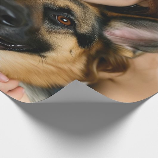 Add German Shepherd Photo Personalize Geschenkpapier (Ecke)