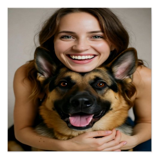 Add German Shepherd Photo Personalize Poster (Vorderseite)