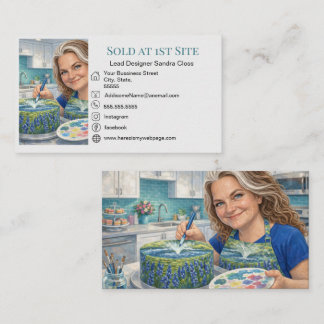 Add image and information template business card visitenkarte