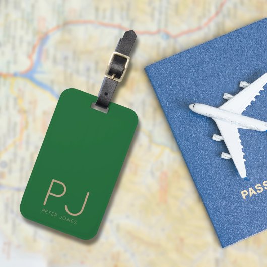 Add initial Monogram Personalized Simple  Gepäckanhänger