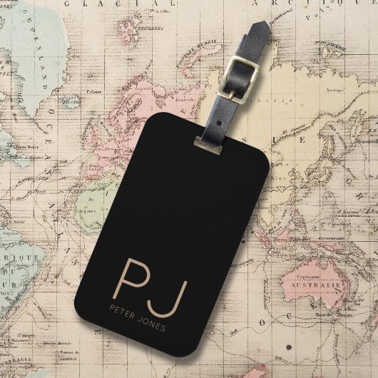 Add initial Monogram Personalized Simple  Gepäckanhänger