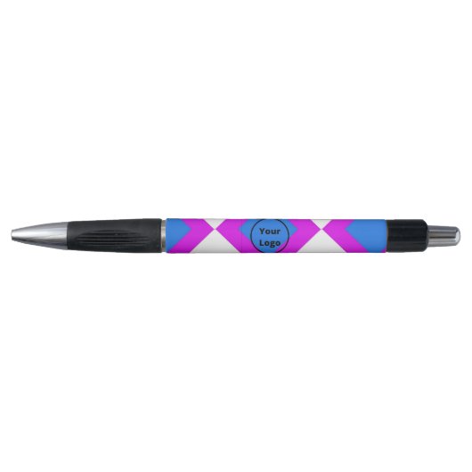 Add Logo Blue Purple Pattern Kugelschreiber (Vorderseite)